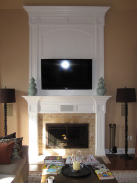 Two tier fireplace surround.